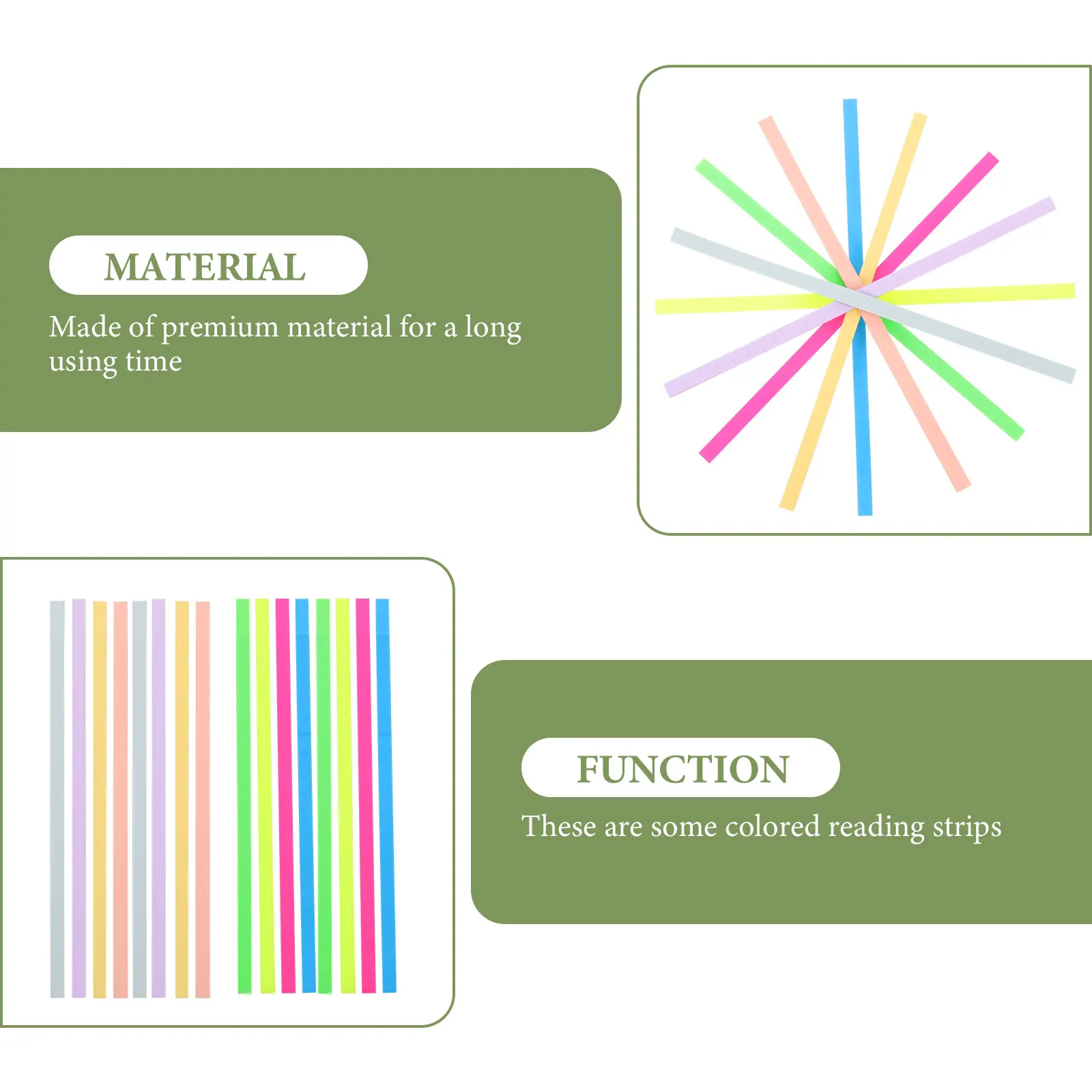 

Fluorescence Reading Strips Sticky Index Tabs Book Supply Sentence Markers Highlight Strips Portable Page Marker Colored