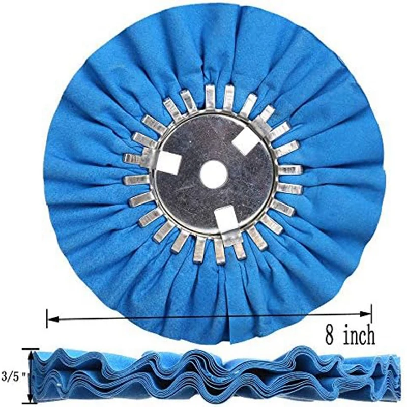 Airway Polishing Wheel Kit, Woodworking Machinery Cloth Wheels For Angle Grinder, 8Inch Diameter, 4PCS