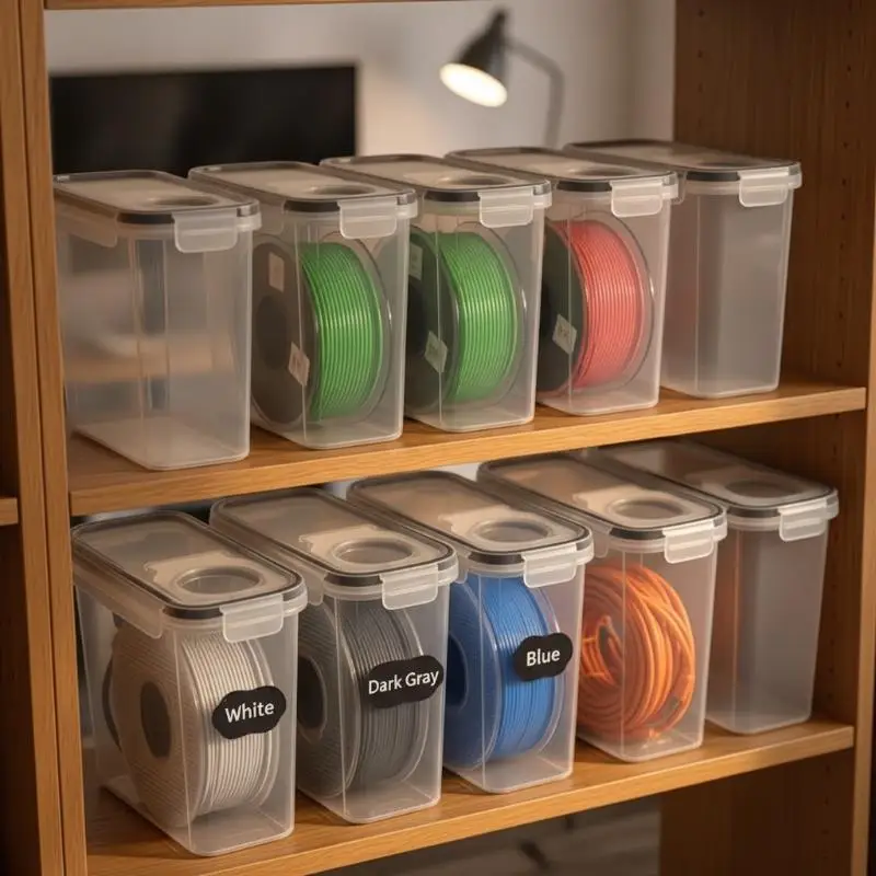 3D Printer Filament Storage Box Large Capacity Portable Lightweight Organizer for Mobile 3D Printing Task Use