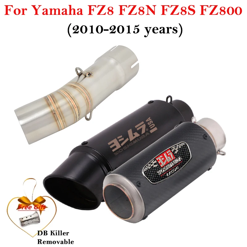 

Slip On For Yamaha FZ8 Fazer FZ8N FZ8S FZ800 2010 - 2015 Motorcycle Exhaust Escape Systems Muffler Middle Link Pipe DB Killer