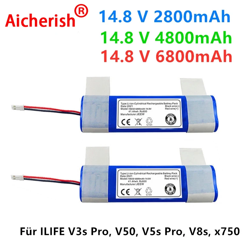 

2022 Nieuwe Подлинная 14,8 V 6800Mah 18650 литиевая батарея для Llife V3s V50 V5s Pro V8s X750 Аккумулятор для робота-пылесоса батарея