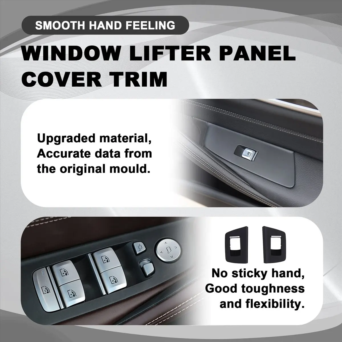 Super Sale Car Interior Door Window Switch Cover for BMW 5 Series M5 G30 G31 G38 F90 2017-2020 525 528 530 540 RHD Black