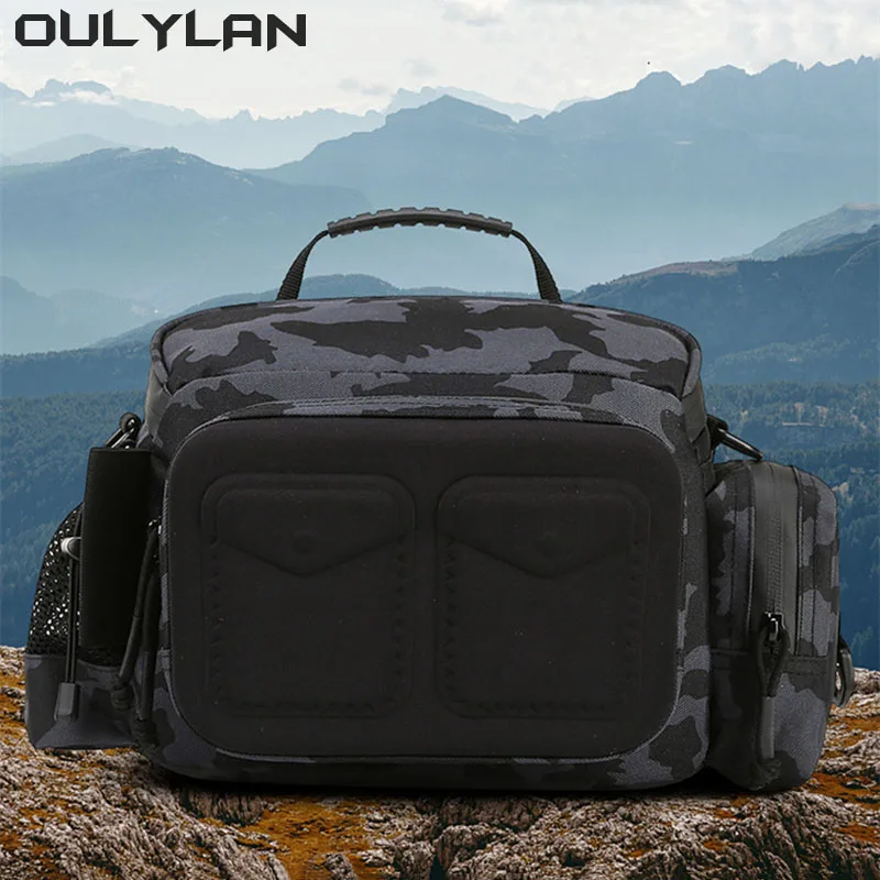 Oulylan Outdoor Climbing Fishing Shoulder Bag Sports Tactical Pocket Pouch Camouflage Oxford Cloth Crossbody Backpack