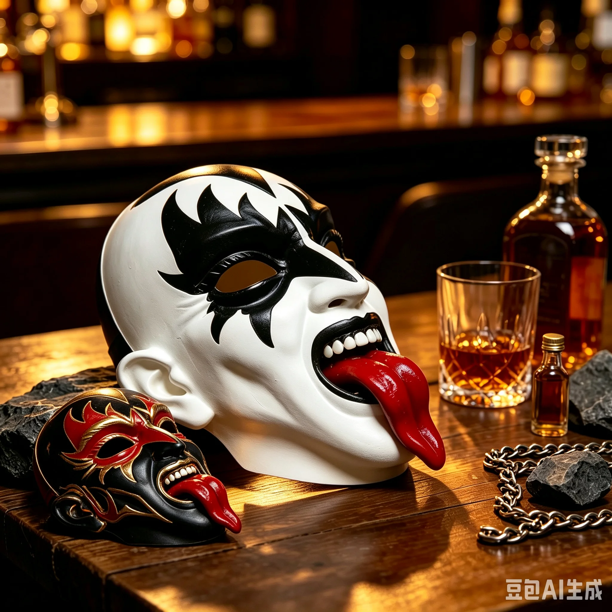 Halloween Gene Simmons Full Face Mask Kiss Bassist Cosplay Accessory Electric Music Festival Terror Carnival Role Play