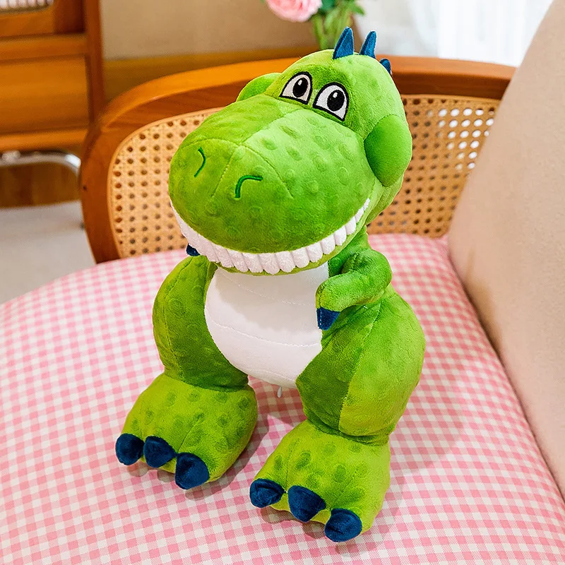 Cute Simulation Cartoon Green Blue Dinosaur Plushies Doll Creative Boy Sleeping Pillow Plush Toy Tyrannosaurus Rex Doll Gifts