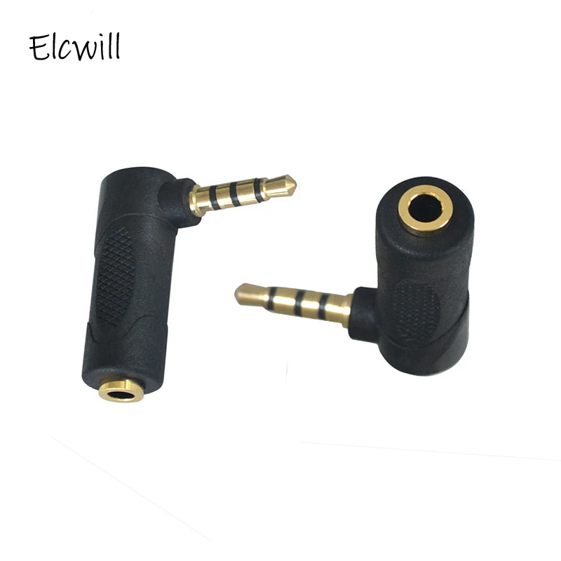 

3.5mm Audio Stereo Adapter 90 Degree 3 Pole Right Angle Female To Male 4 Pole Plug L Shape AUX Headphone Jack Converter