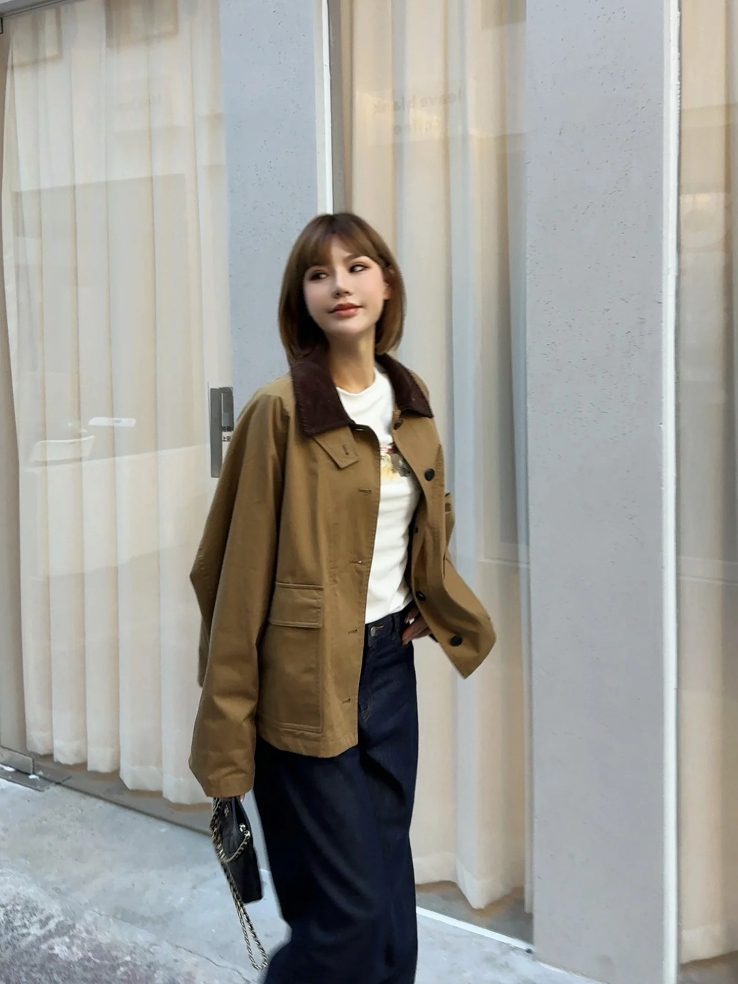 

High Densi Cotton Plaid Jaet ort Buy Hand Store Original C25 Autumn New Sle Barn Wind Outerwear Coat