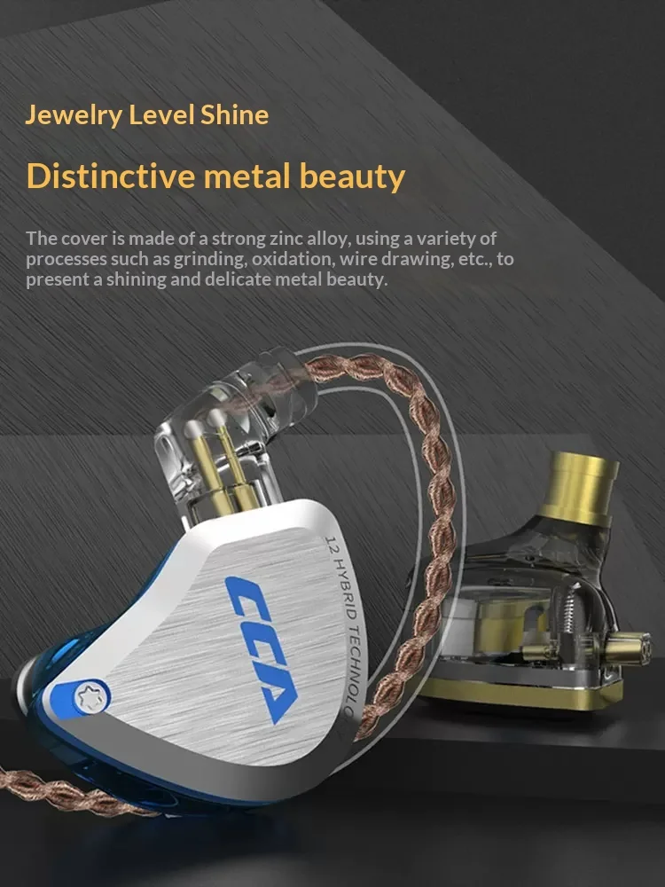 CCA C12 Wired Headphones Double Capacitance Moving Coil Unit Esports Headset High Analytical Balanced Moving Iron Light Weight