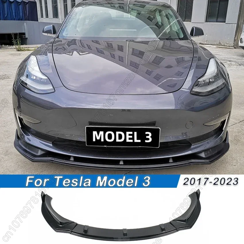 

Для Tesla Model 3 2017-2023 автомобильный передний бампер, диффузор для губ, подбородка, комплект кузова, спойлер, дефлектор, тюнинговые аксессуары, глянцевый черный