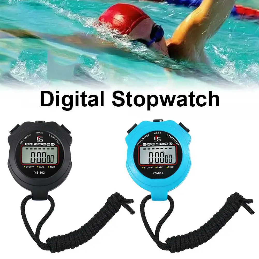 Multifunctional Stopwatch Counter Handheld Sport Stopwatch Timer Fitness Running Timer Digitale Display O6g0