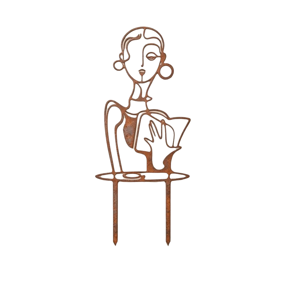 Iron Character Silhouette Plant Stand Strong Load Bearing Hollow Out Plant Climbing Trellis Weather Resistance