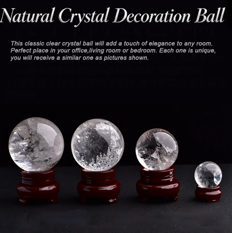 1-5PC Natural Clear Polishing Quartz Energy Sphere Crytsal Ball Healing Stone Reiki Polished DIY Home Room Decoration Gift