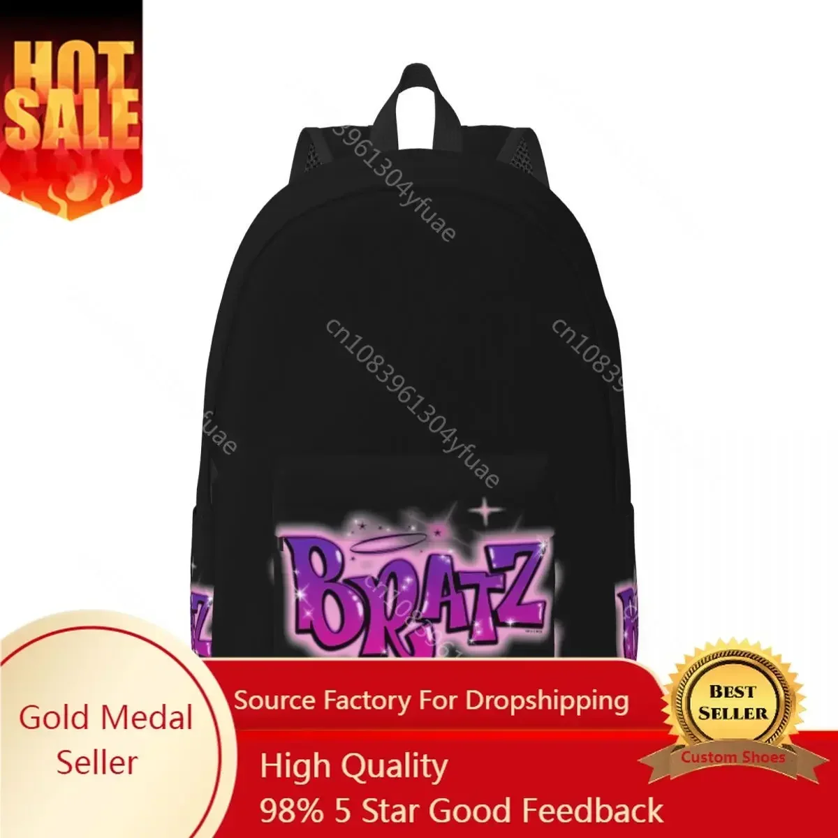 Bratz Pink Backpack Y2k Dolls Kawaii Outdoor Backpacks Male Style School Bags Custom Lightweight Rucksack