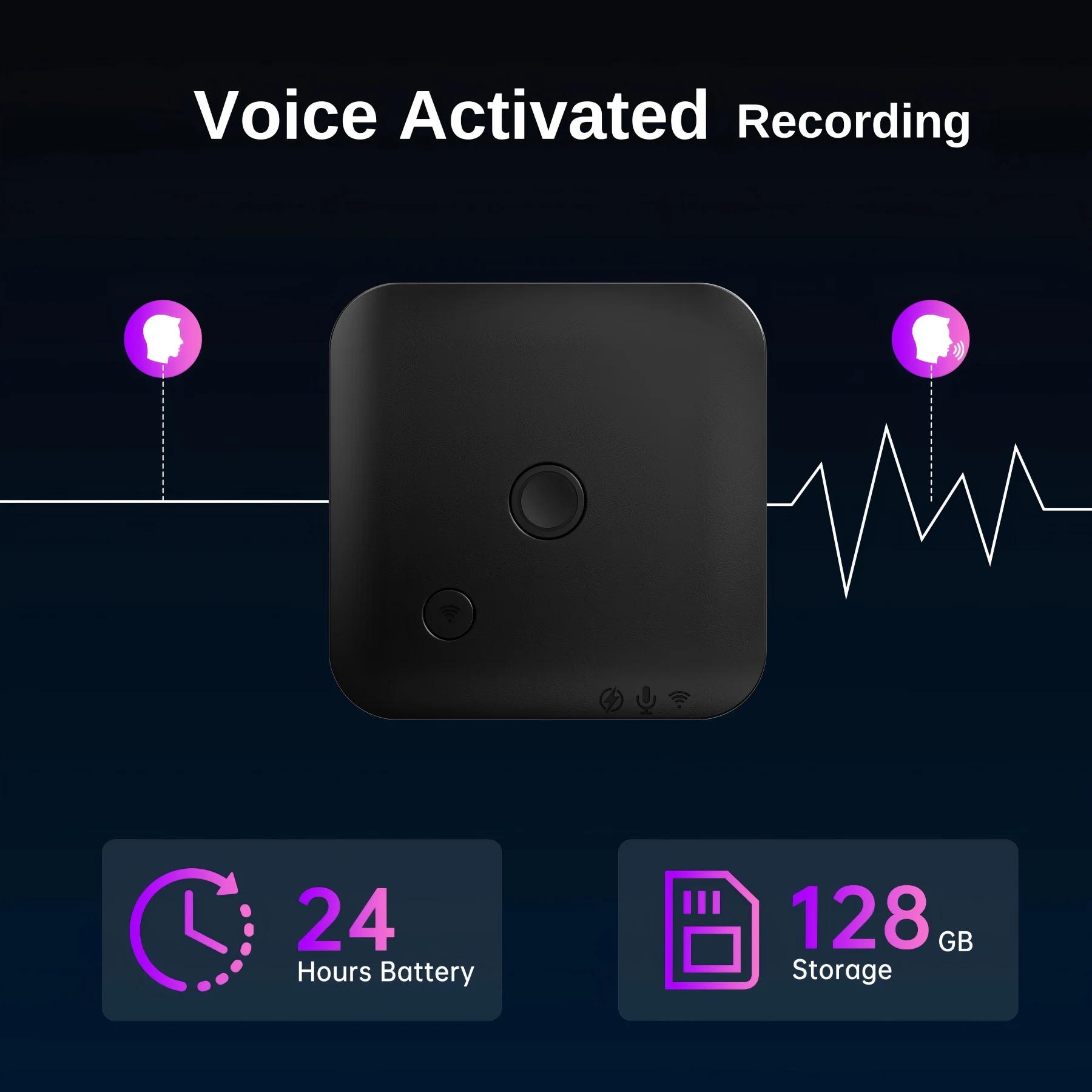 128G Mini AI Voice Activated Recorder with Transcription to Text, Transcribe & Summarize & Translation, Phone Call Recorder