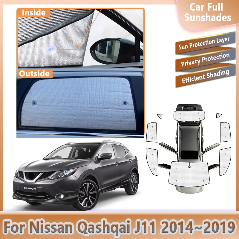 

Для Nissan Qashqai J11 2014 ~ 2019 автомобильные полные солнцезащитные козырьки для окон, защита от ультрафиолета, солнцезащитные козырьки, авто солнцезащитные козырьки, аксессуары 2015 2016 2018