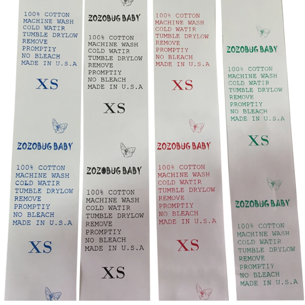 HSPOS Wash Care Label Satin Fabric Printing Machine Printer With Free Software And Template with Symbols