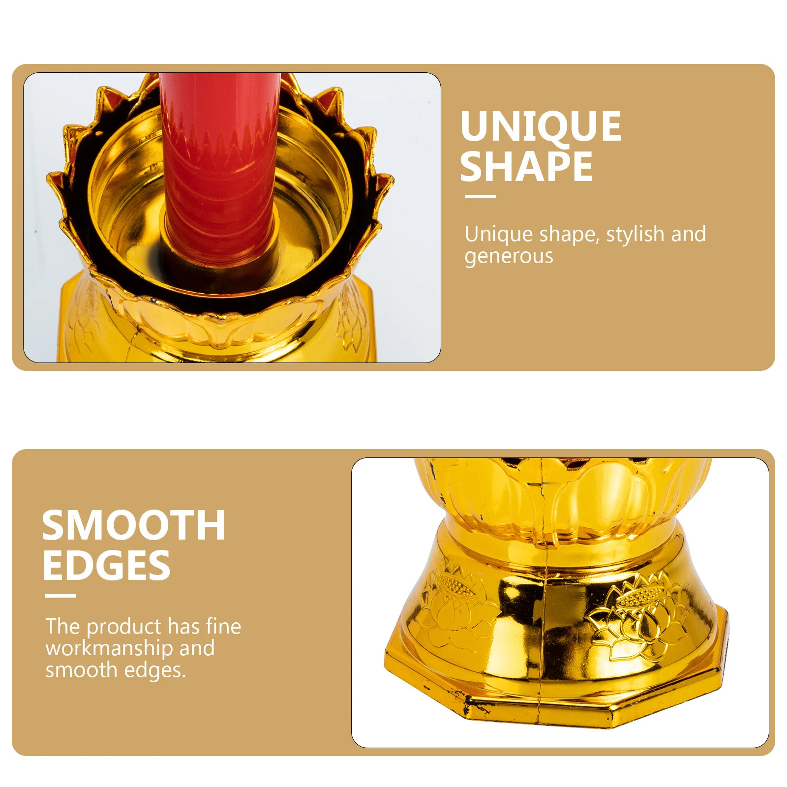 2Pcs LED Electronic Lights Smooth Safe Plastic Material for Home Decoration Buddha Lamp Lotus Light Fake Lamp