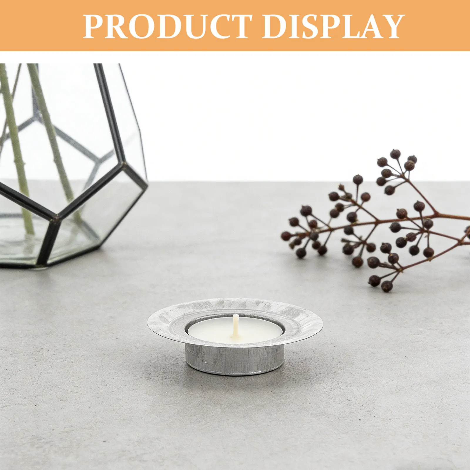 10Pcs Jar Lid Holder Insert Stainless Steel Tea Light Cup Replacement Minimalist Metal Holder for Indoor