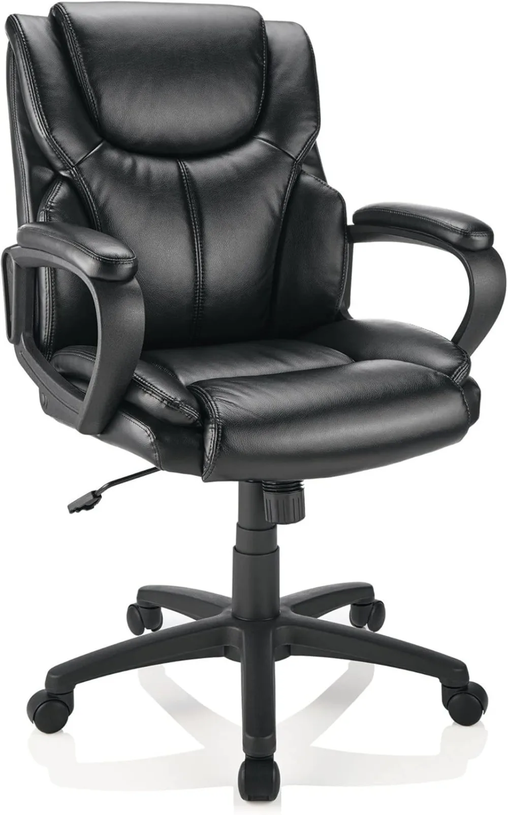 Mayhart Vinyl Mid-Back Chair, Black