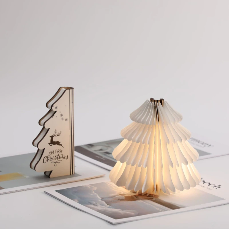 

Складная светодиодная ночная лампа в виде рождественской елки, мини-настольная лампа в скандинавском стиле, креативный декор для рабочего стола, идеально подходит для домашних вечеринок и в качестве подарка