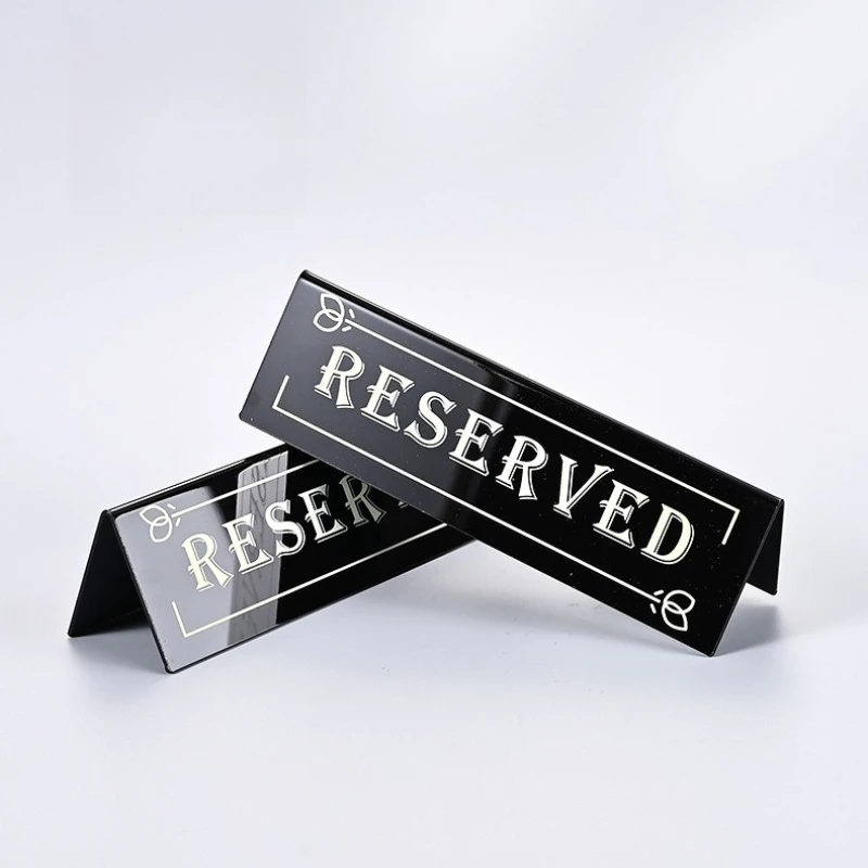 Acrylic desk card has been reserved Reservation reminder card RESERVED Hotel restaurant Hotel seat Plastic table card