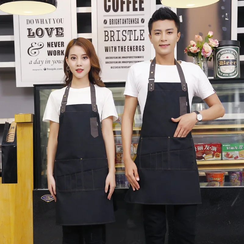 Grembiule estivo traspirante Denim Moda coreana Tè al latte Caffè Pentola calda Cucina Supermercato Catering Abiti da lavoro