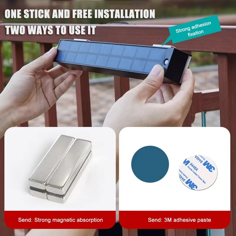 Applique Murale Solaire Imperméable Conforme à la Norme IP54, Éclairage d'Extérieur, Idéal pour un Garage, une Cour ou une Clôture, 2200mAh