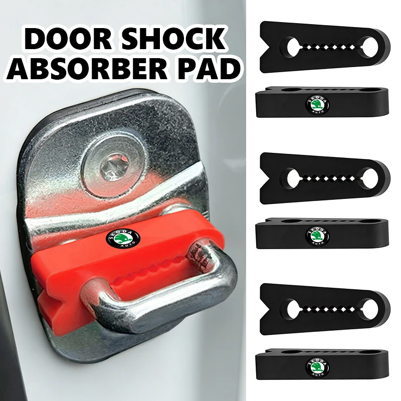 Car Door Sound Damper Lock Buffer Shock-absorbing Pad Noise Reducer For Skoda Kodiaq Fabia Kamiq Karoq Octavia 2 3 Rapid Scala