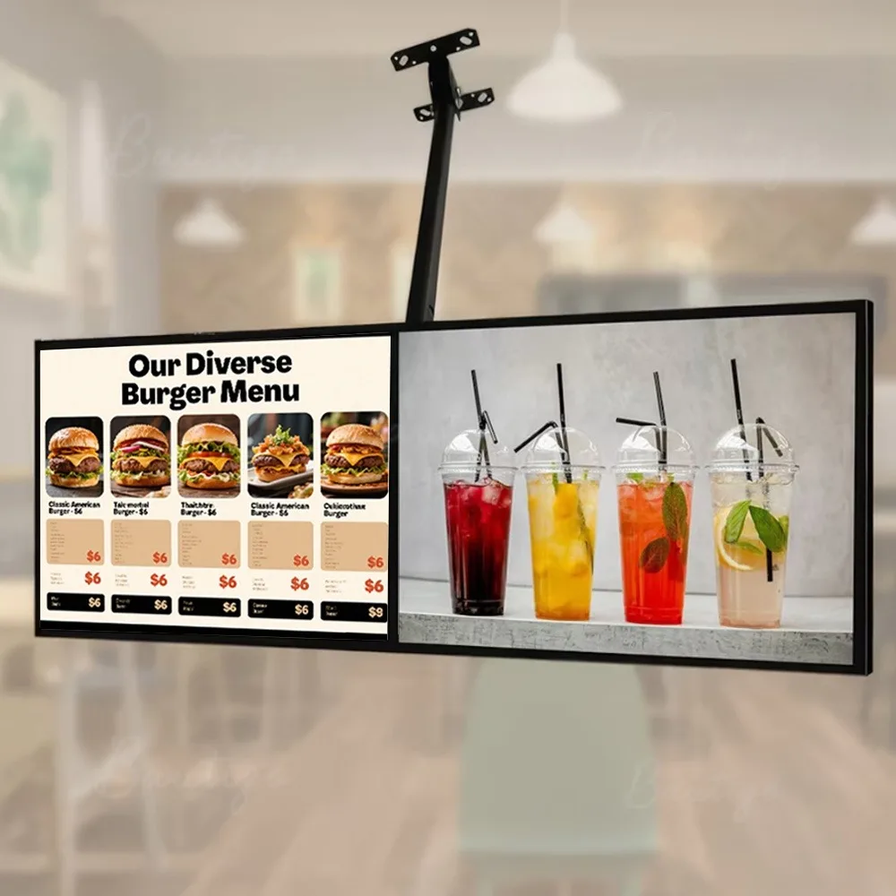 Custom LED Light Box Sign Backlit Menu Board Illuminated Poster Display Ultra-Thin Poster Hanging Sign Restaurant Burger Shop