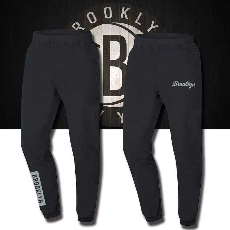 Pantalones Deportivos de Baloncesto de los Brooklyn Nets para Playoffs 202, Pantalones Largos de Secado Rápido para Hombre, Transpirables, Cómodos, de Poliéster, Casuales