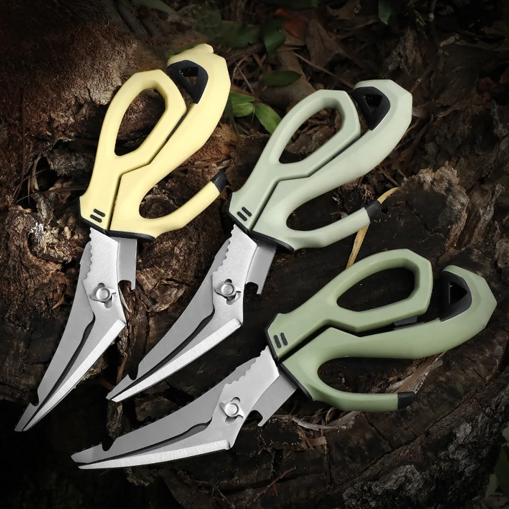 Multifunction Tactical Scissors Survival Gear Camping Equipment Steel Kitchen Scissors Fish Cutter Pruning Shears Hand Tools