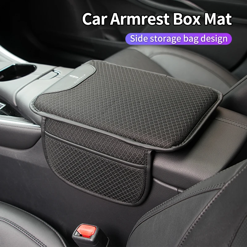 Coussin de rangement pour accoudoir de console centrale de voiture en soie glacée pour Lincoln MKZ MKX Aviator Navigator Continental Corsair MKC MKT