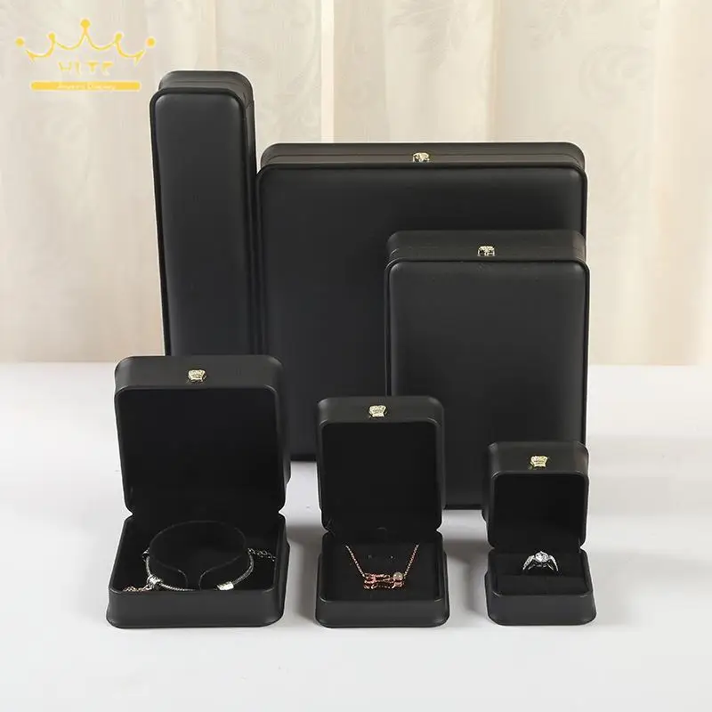 Jewelry Packaging Gift Box Pu Leather Small Waist Crown Proposal Ring Box Bracelet Necklace Display Collection Box