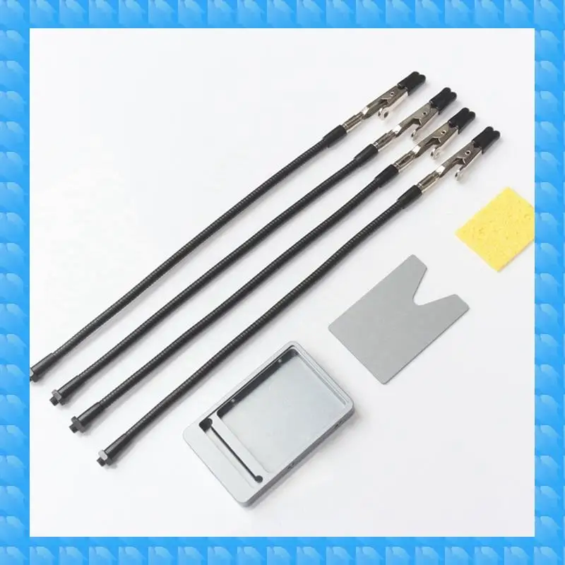 

ETRT Universal Third Helping Hands Soldering Aid Tool PCB Board Holder With 4Pcs Metal Flexible Arms For TS101 TS80P SH72
