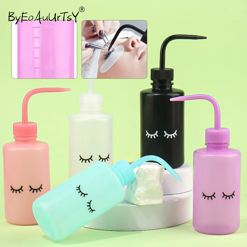 1PC Makeup Cleaning Bottle Elbow Washing Bottle Squeeze Dropper Plastic Squeeze Bottles Lash Logo Eyelash Extension Kettle