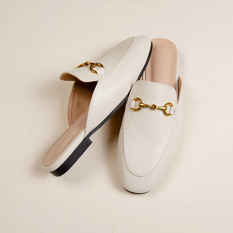 Women's Summer Mules with Horsebit Buckle 2026 Ins Style Versatile Fashionable Outdoor Wear