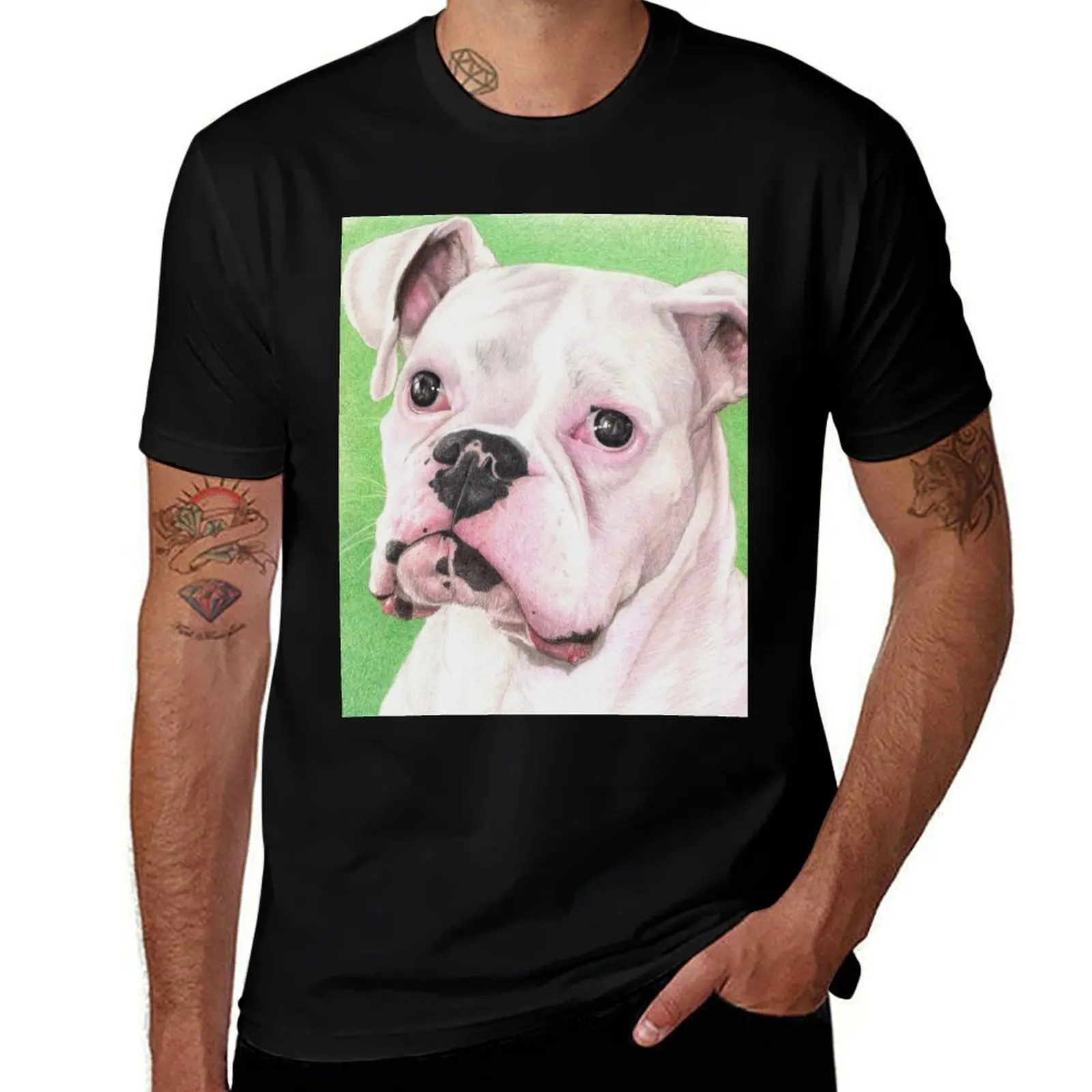 

The White Boxer T-Shirt t shirt man designer anime t shirts oversize man t shirt heavy cotton T-shirt