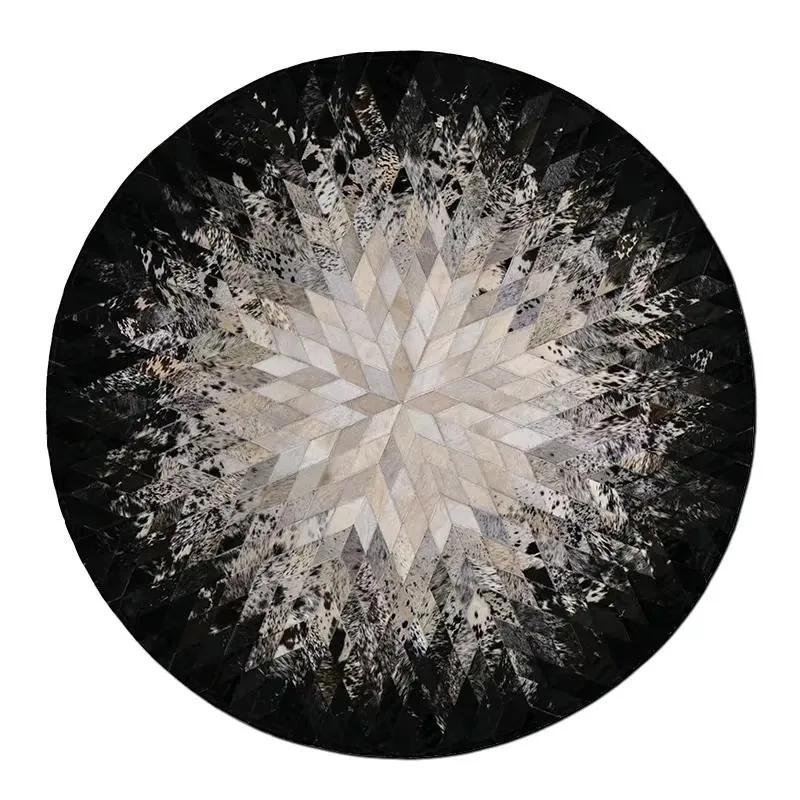 Nordic Style Creative Bedroom Entrance Carpet Light Luxury High End Handmade Custom Cloakroom Black White Floor Mat