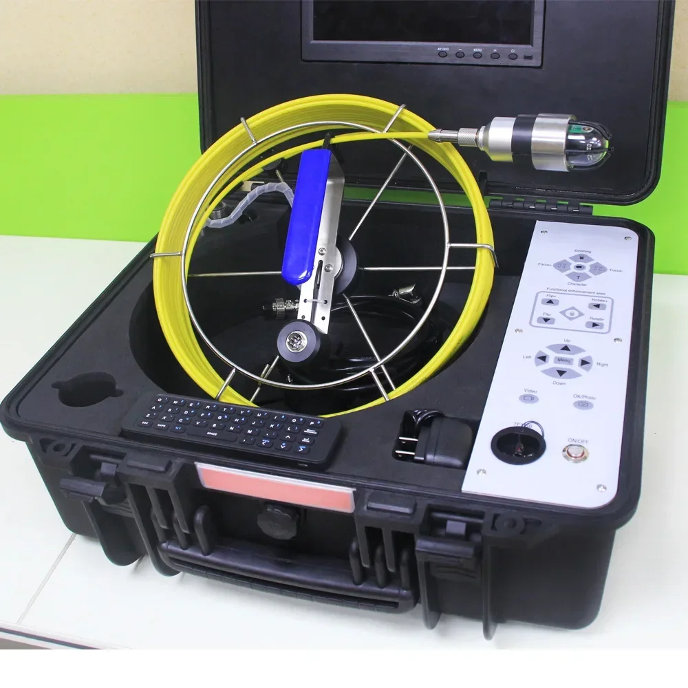 22mm 512HZ Pipe Locator 20/30/40/50M Sewer Pipe Inspection Video  With Keyboard DVR IP68 Pipeline Industrial Endoscope