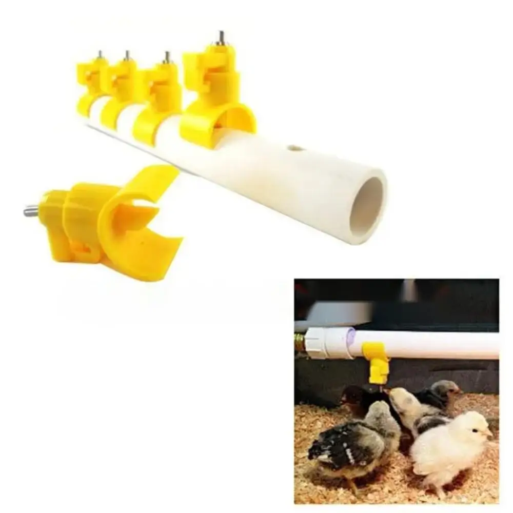 5/20/50 Pcs Poultry Chicken Automatic Drinking Fountain Chicken Farm Semicircular Drinking Spout Press Type Farm Quail Drinker