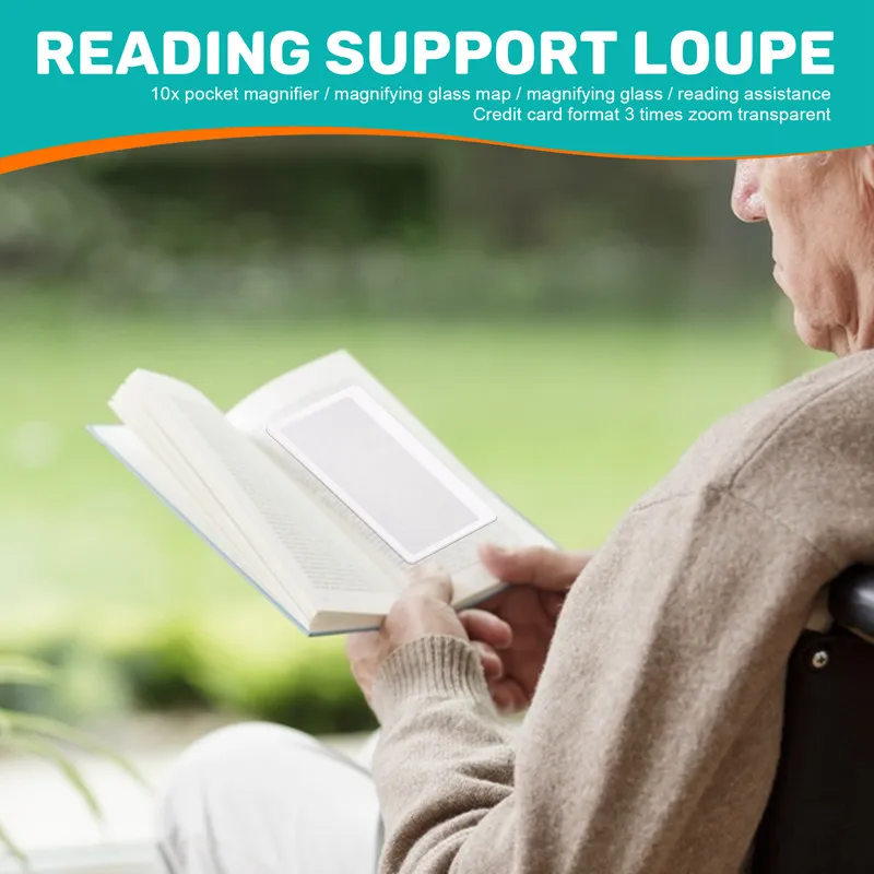 

Лупа карманная 10X / Увеличительное стекло для карт / Увеличительное стекло / Средство для чтения, формат кредитной карты, 3-кратное увеличение, прозрачное