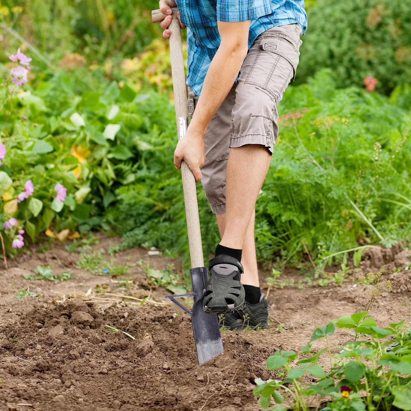 

Садовая лопата из марганцевой стали для пересадки растений, посадки деревьев, копки грунта и пересадки растений