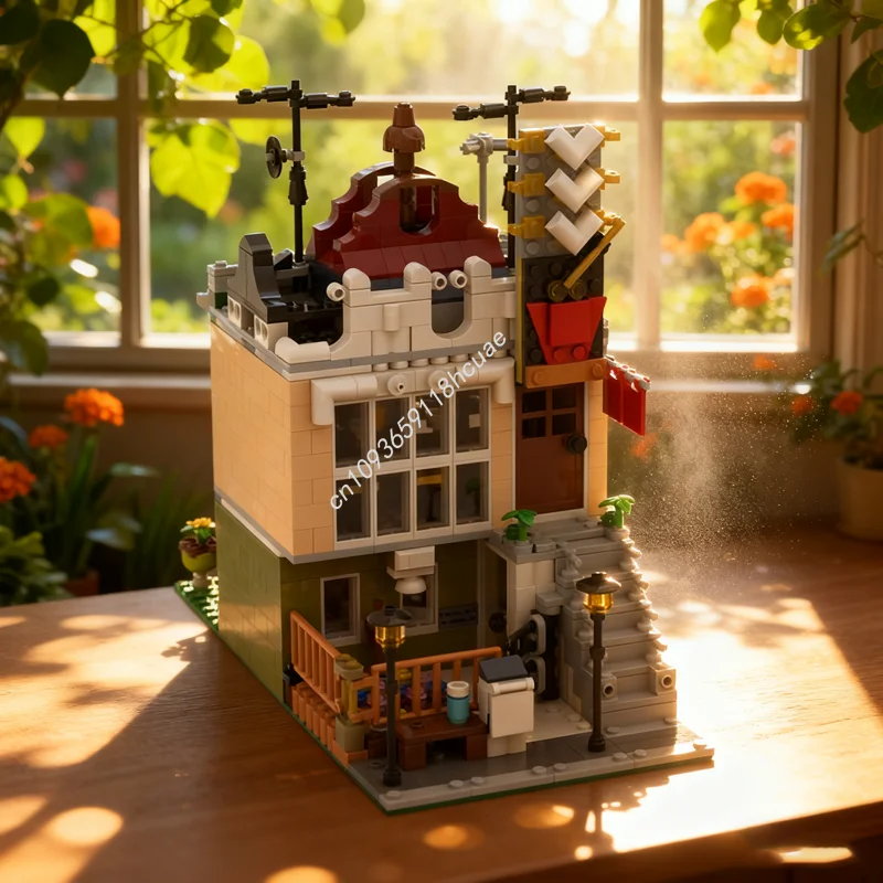 

1122 шт. MOC коктейльный бар в центре лапши магазин модель строительные блоки архитектура сборка DIY рождественские подарки креативная идея игрушки