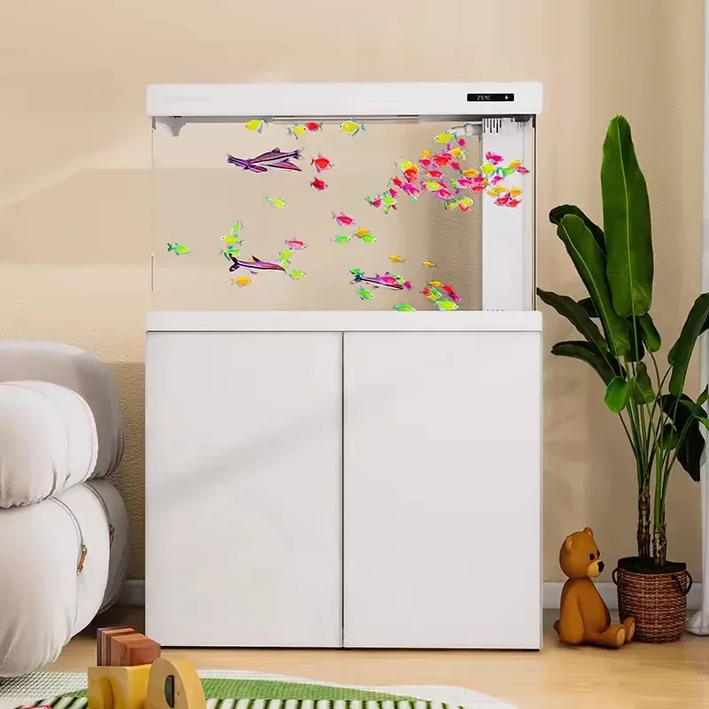 Nordic Creativity Goldfish Aquarium Medium Floor-Standing Ultra Clear Glass Self-Cleaning Eco Filter Built-in Cabinet FYFT​