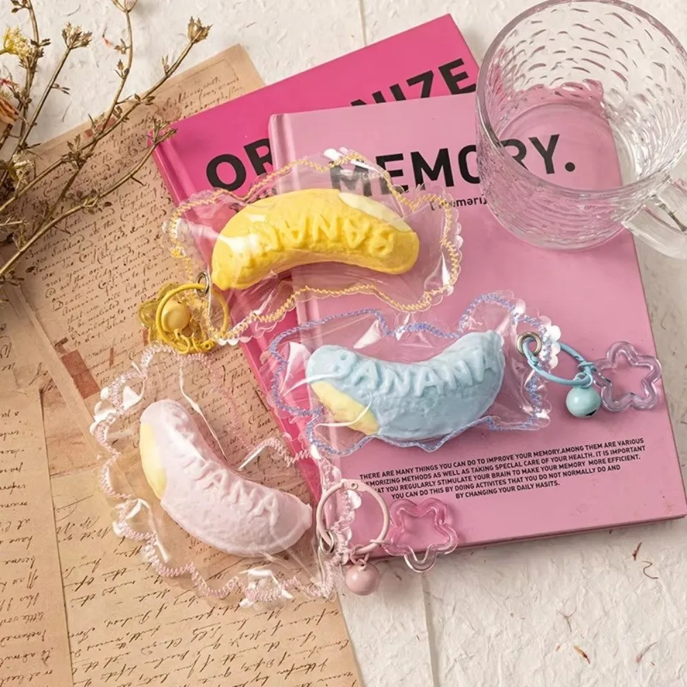 Soft Fidget Sticky Bag Slow Rising Simulated Fruit Food Slow Rebound Slow Rebound Food Grade Silicone Banana Bread