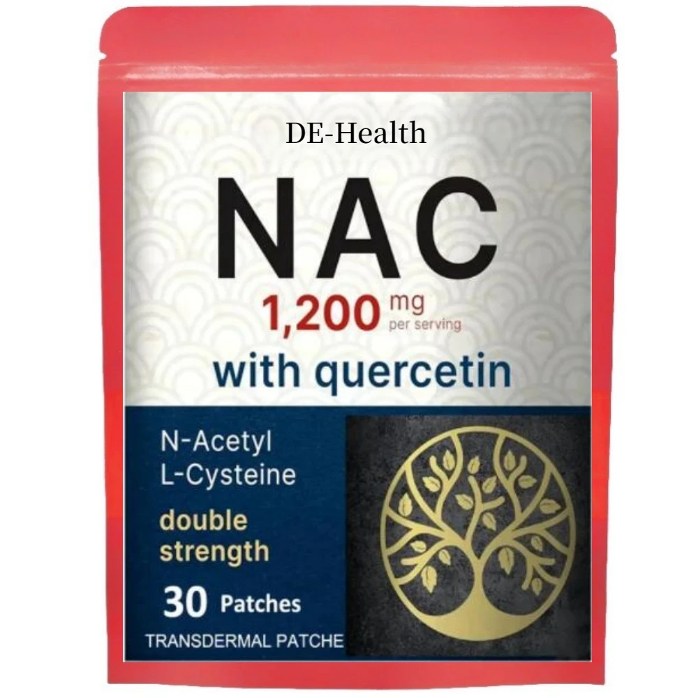 Nac 경피용 패치, N-acetine, 케르세틴 지지대 포함, 면역, 간, 폐, 30 패치