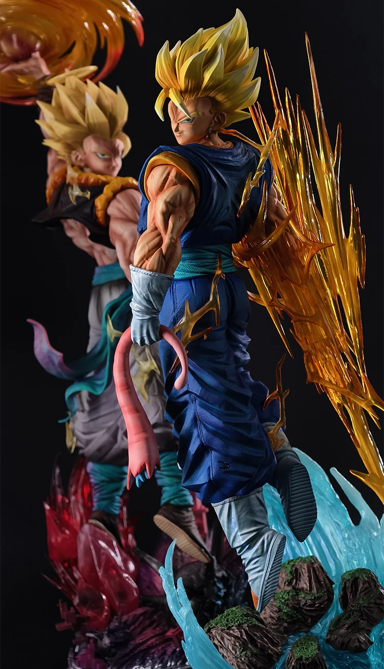 JT Neue 40cm Dragon Ball Cloud Rising Vegetto Höhe 3 Kopf-Skulpturen Austauschbare Hände Anime-Figur Dekoration Sammlerstück Spielzeug – Detail 6