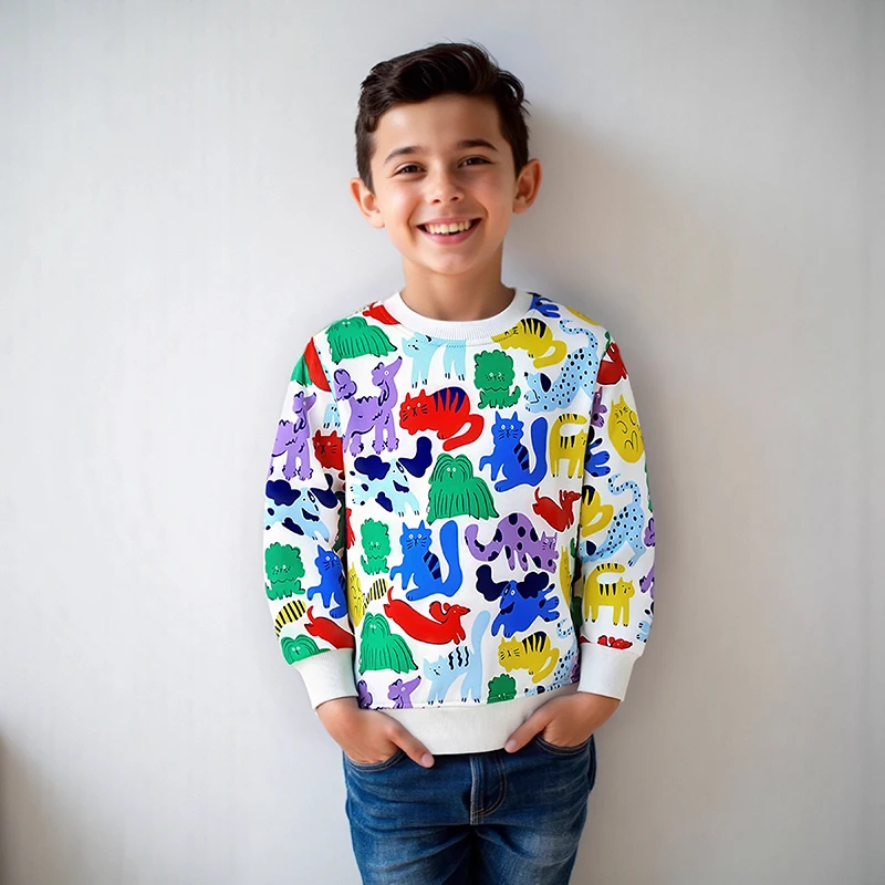 Little Maven Baby Jungen Tops Cartoon Tiere Sweatshirt für Kinder Kleidung Herbst Frühling Kind Kostüm Langarm Sweatshirts