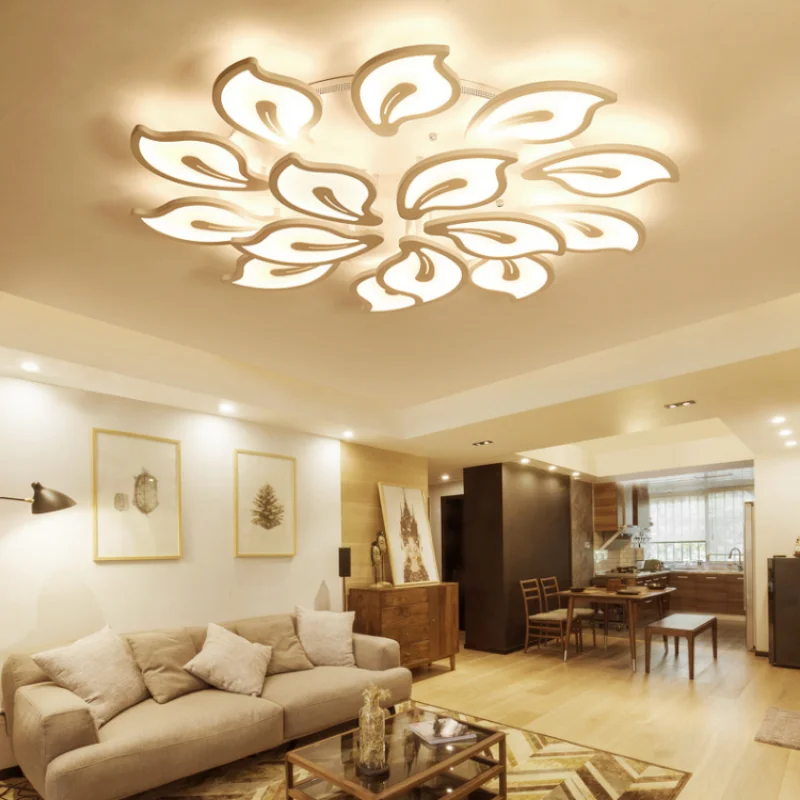 New living room lights modern flower shaped ceiling lights atmospheric Nordic household creative personality bedroom study lamps