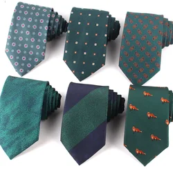 Men Green Ties Suits Men's Neck Tie For Wedding Necktie For Groomsmen Fashion Army Green Ties For Men Women Good Gifts Gravatas